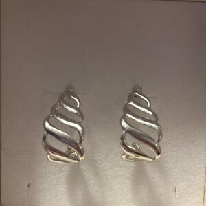 Elegant Silver Swirl Earrings